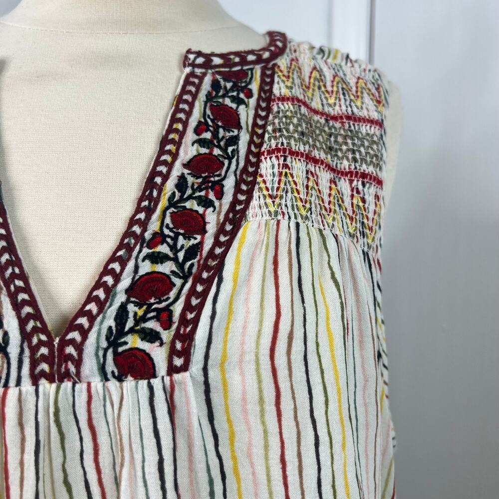 Sundance Women's Tunic Tank Top Rainbow Multicolor Floral Embroidered Size XL - Picture 6 of 16